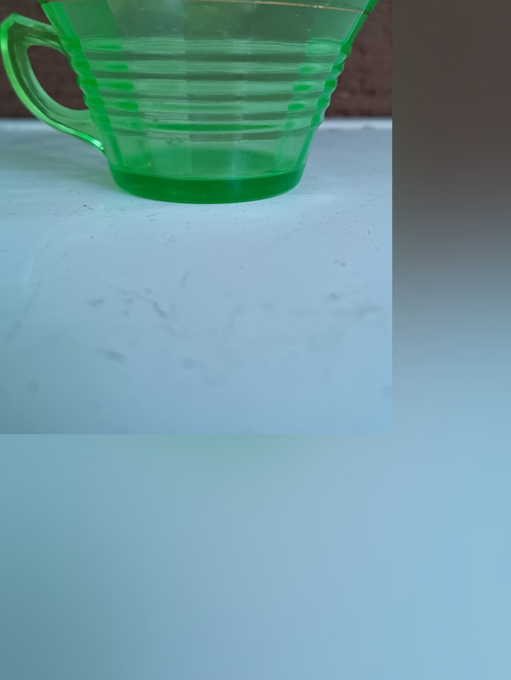 Depression Uranium Glass Teacup